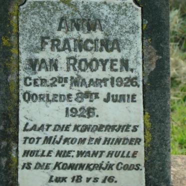 ROOYEN Anna Francina, van 1926-1926