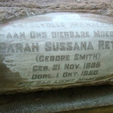 RETIEF Sarah Sussana nee SMITH 1895-1950