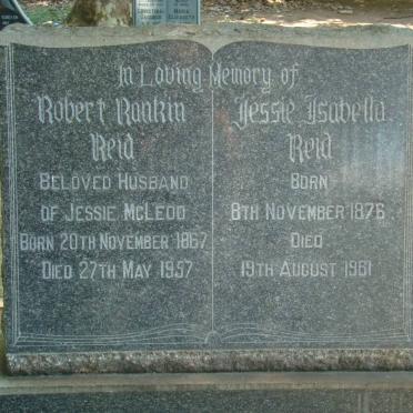REID Robert Rankin 1867-1957 &amp; Jessie Isabella McLEOD 1876-1961
