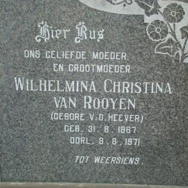 ROOYEN Wilhelmina Christina, van nee VAN DER HEEVER 1887-1971