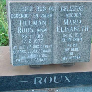 ROUX Tielman Roos 1913-1977 &amp; Maria Elisabeth 1918-1994