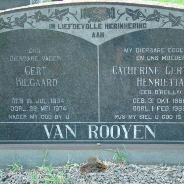 ROOYEN Gert Hilgaard, van 1884-1974 &amp; Catherine Gertrude Henrietta O'REILLY 1888-1968