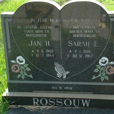 ROSSOUW Jan H. 1903-1984 &amp; Sarah E. 1903-1987