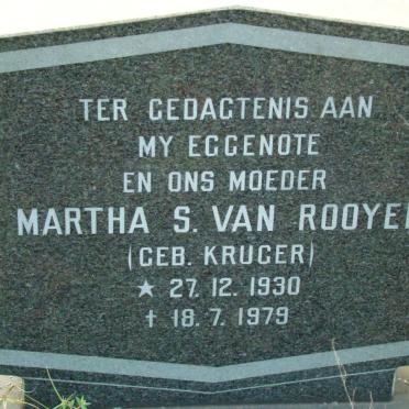 ROOYEN Martha S., van nee KRUGER 1930-1979