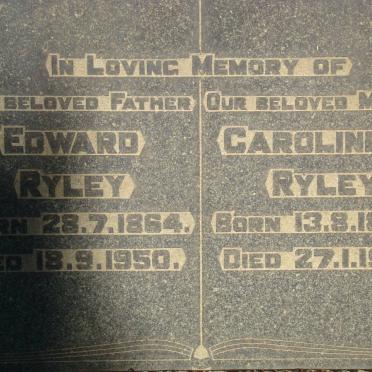 RYLEY Edward 1864-1950 &amp; Caroline C. 1875-1951