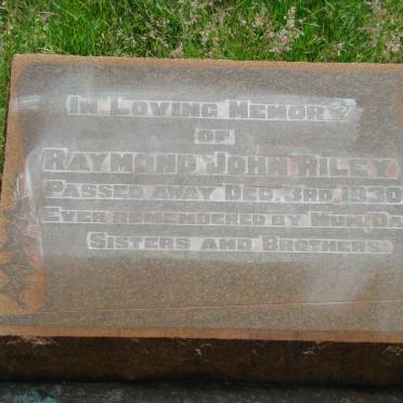 RILEY Raymond John -1930