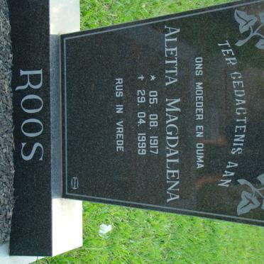 ROOS Aletta Magdalena 1917-1999