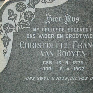 ROOYEN Christoffel Francois, van 1876-1962