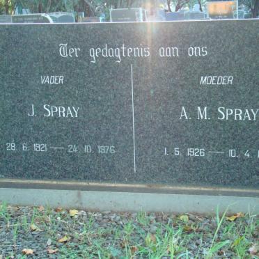 SPRAY J. 1921-1976 &amp; A.M. 1926-1972