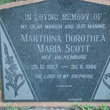 SCOTT Marthina Dorothea Maria nee VALKENBURG 1887-1966