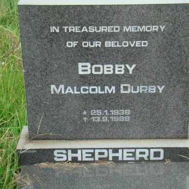 SHEPHERD Bobby Malcolm Durby 1938-1989