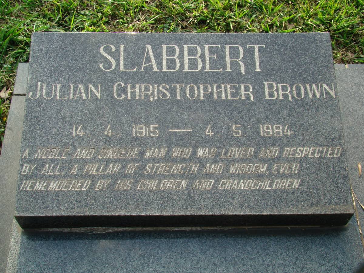 SLABBERT Julian Christopher Brown 1915-1984