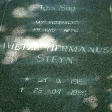 STEYN Wietze Hermanus 1915-1985