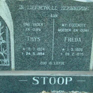STOOP Thys 1924-1994 &amp; Freda 1928-1975