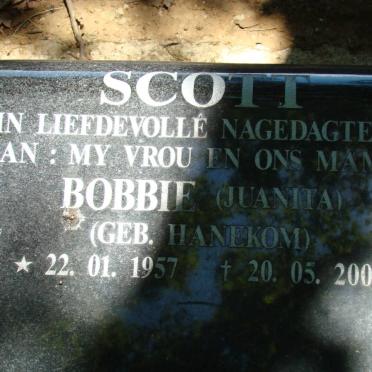 SCOTT Juanita nee HANEKOM 1957-2000