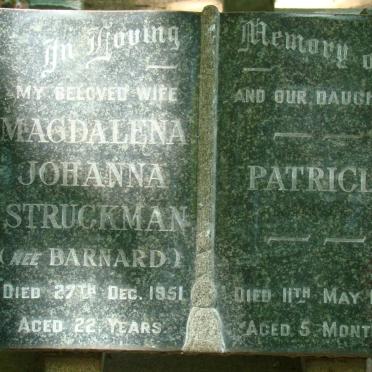 STRUCKMAN Magdalena Johanna nee BARNARD -1951 :: STRUCKMAN Patricia -1952