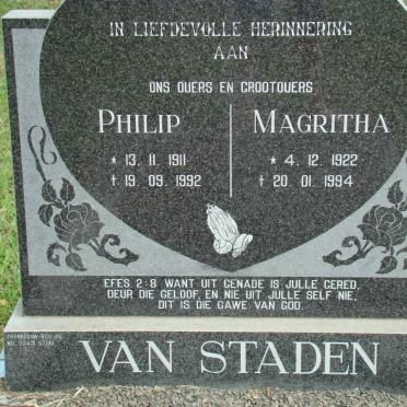 STADEN Philip, van 1911-1992 &amp; Margritha 1922-1994