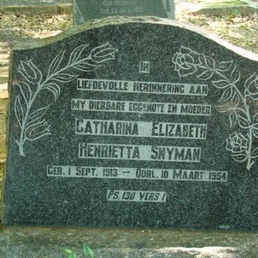 SNYMAN Catherina Elizabeth Henrietta 1913-1954