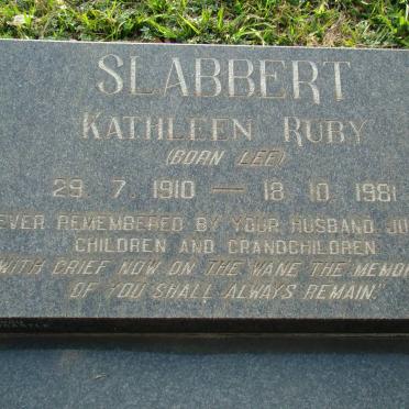 SLABBERT Kathleen Ruby nee LEE 1910-1981