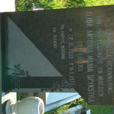SPYKSTRA Alida Antonia Maria nee EYLERS 1939-1977