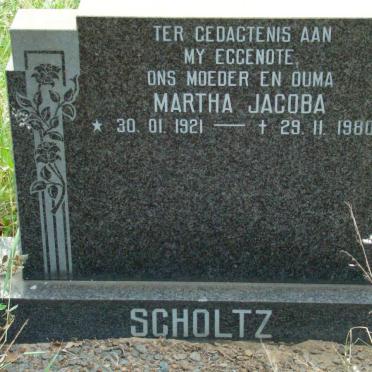 SCHOLTZ Martha Jacoba 1921-1980