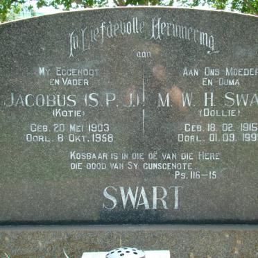 SWART S.P.J. 1903-1958 &amp; M.W.H. 1915-1995