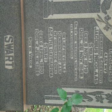 SWART Jacobus Nicolaas 1879-1949 &amp; Agatha Catharina 1890-1966