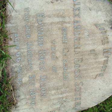 SUTER Alexandrina Ross nee CHISHOLM -1890