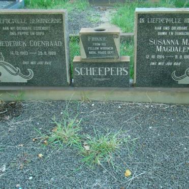 SCHEEPERS Frederick Coenraad 1903-1969 &amp; Susanna Maria Magdalena 1914-1988