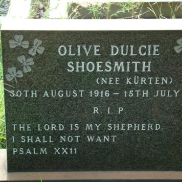 SHOESMITH Olive Dulcie nee KÜRTEN 1916-1973
