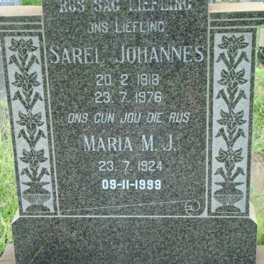 SAUNDERS Sarel Johannes 1918-1976 &amp; Maria M.J. 1924-1999