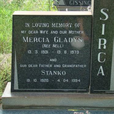 SIRCA Stanko 1920-1994 &amp; Mercia Gladys NELL 1931-1973