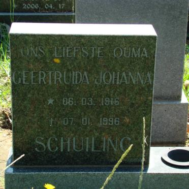 SCHUILING Geertruida Johanna 1916-1996
