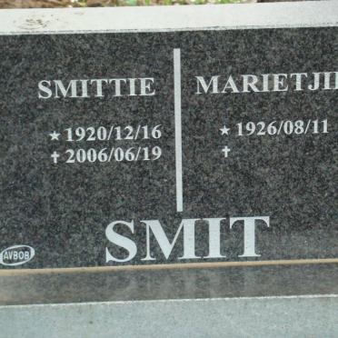 SMIT Smittie 1920-2006 &amp; Marietjie 1926-