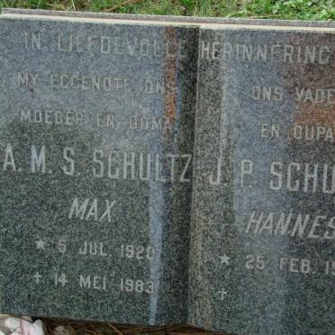 SCHULTZ J.P. 1919- &amp; A.M.S. 1920-1983