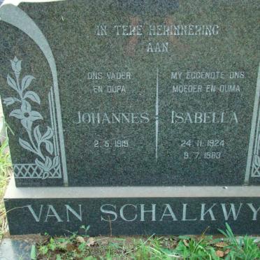 SCHALKWYK Johannes, van 1919-  &amp; Isabella 1924-1983