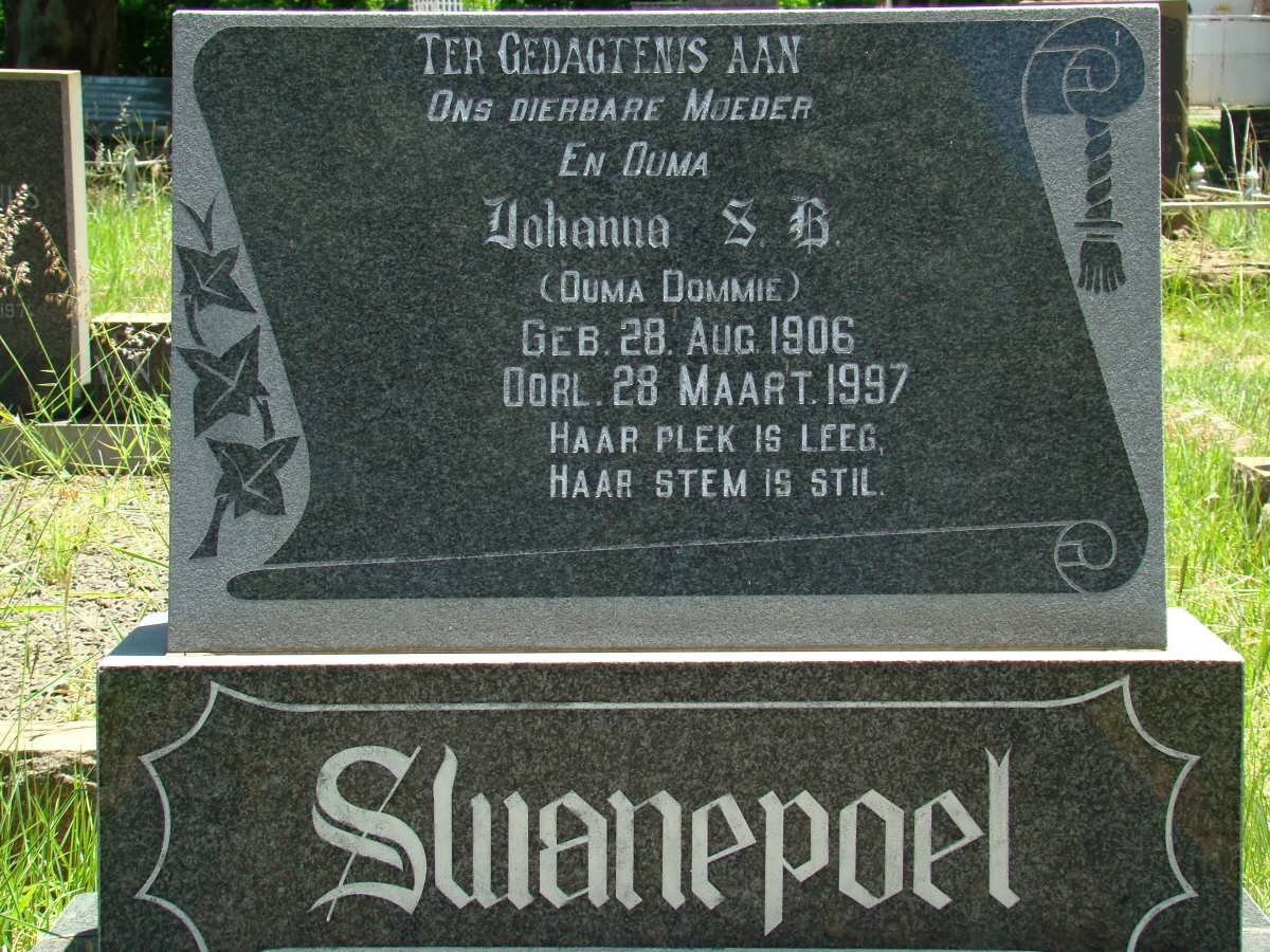 SWANEPOEL Johanna S.B. 1906-1997