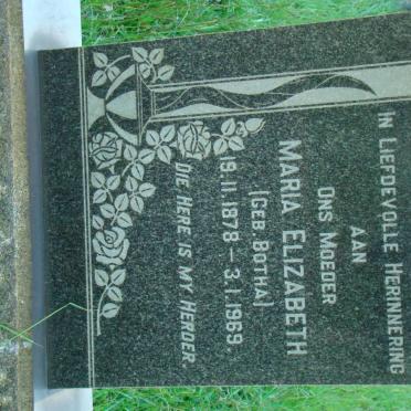 TOIT Maria Elizabeth, du nee BOTHA 1878-1969