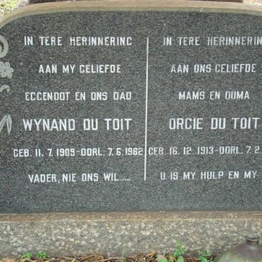 TOIT Wynand, du 1909-1962 &amp; Orgie 1913-1987