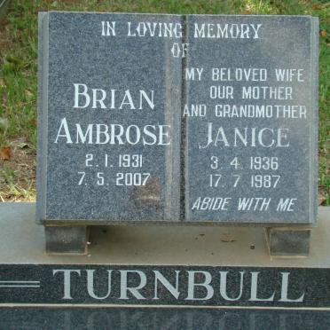 TURNBULL Brian Ambrose 1931-2007 &amp; Janice 1936-1987