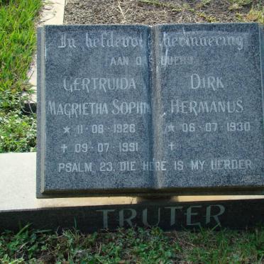 TRUTER Dirk Hermanus 1930- &amp; Gertruida Magrietha Sophia 1926-1991