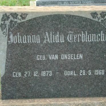 TERBLANCHE Johanna Alida nee VAN ONSELEN 1873-1968