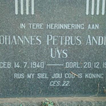 UYS Johannes Petrus Andries 1940-1965
