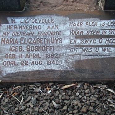 UYS Maria Elizabeth nee BOSHOFF 1892-1940