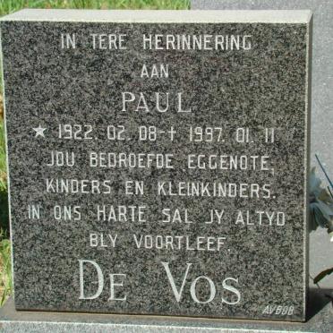 VOS Paul, de 1922-1997