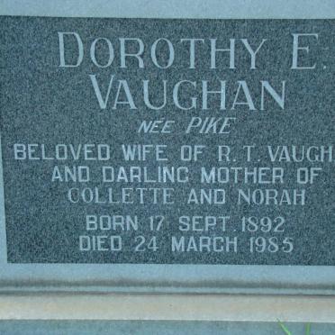 VAUGHAN Dorothy E. nee PIKE 1892-1985