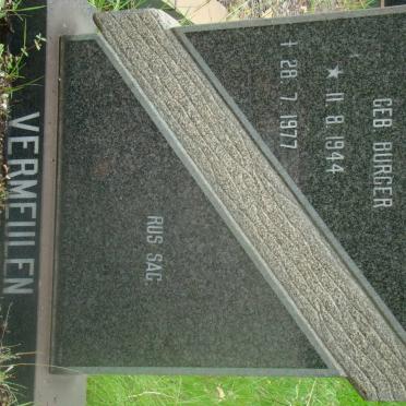 VERMEULEN Jacoba Hendrina nee BURGER 1944-1977