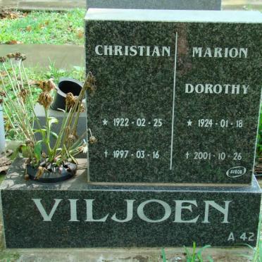 VILJOEN Christiaan &amp; Marion Dorothy 1924-2001