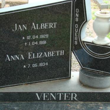 VENTER Jan Albert 1929-1991 &amp; Anna Elizabeth -1934