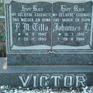 VICTOR Johannes G. 1928-2004 &amp; F.M. Villa 1942-1985